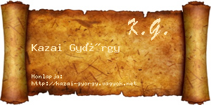 Kazai György névjegykártya